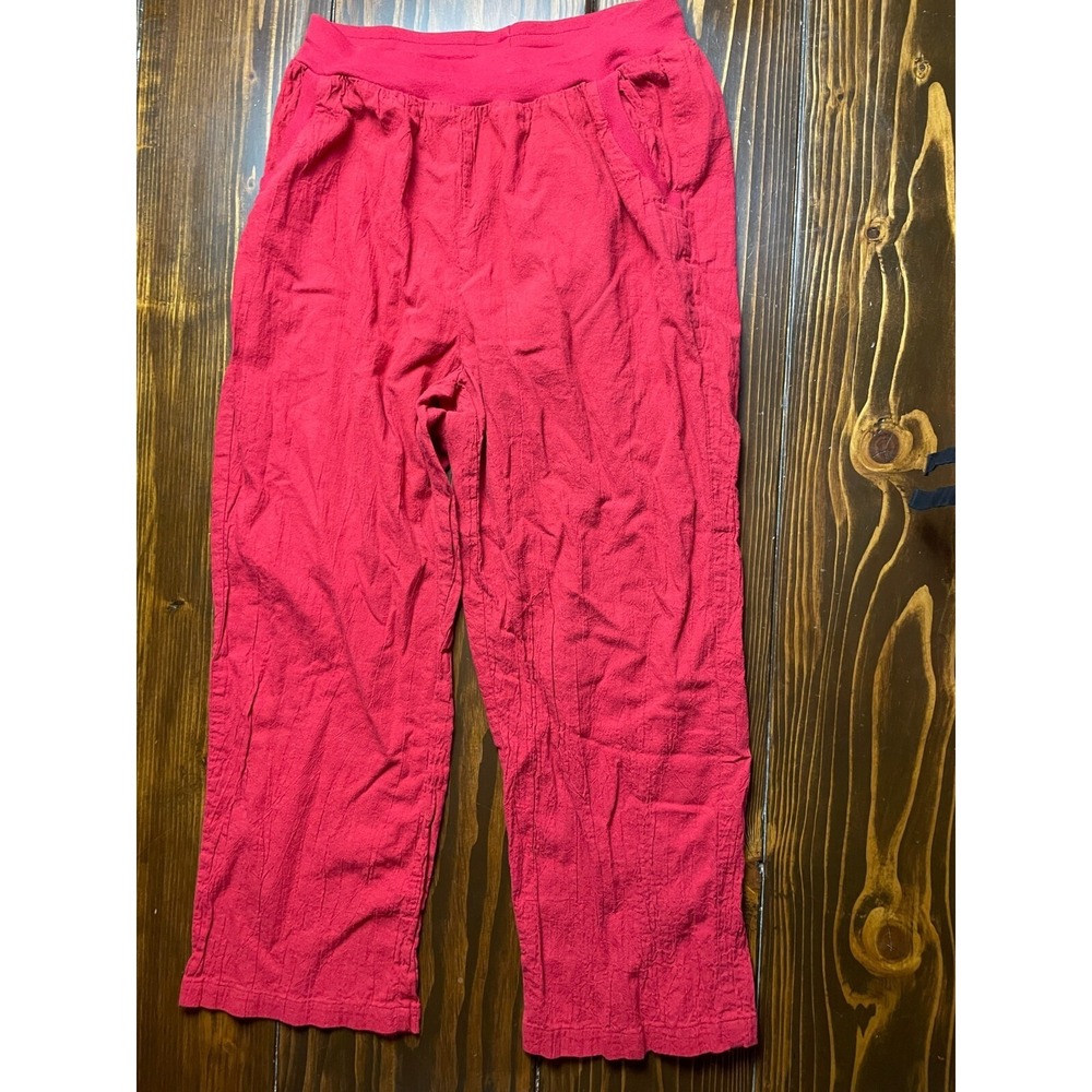 Haband Pants, Women's Size 14 Petite, Red, Pull On, Straight